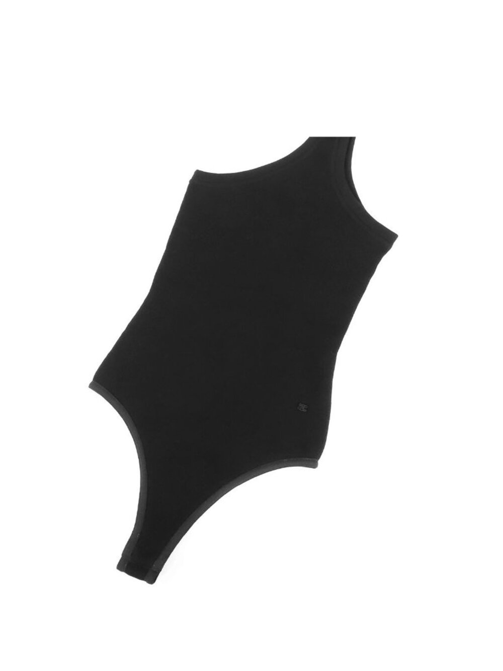 Celine Bodysuit Black Wool Nylon Polyurethane Triomphe Top XS